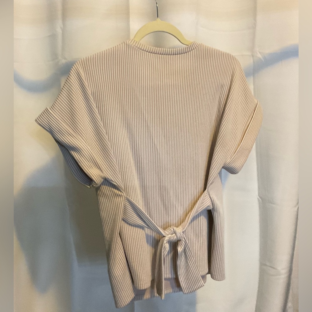 Express Beige Ribbed Knit Top - Picture 3 of 3
